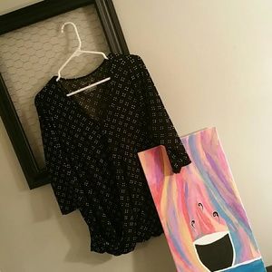 Boutique Stretchy knit top with 3/4 sleeves